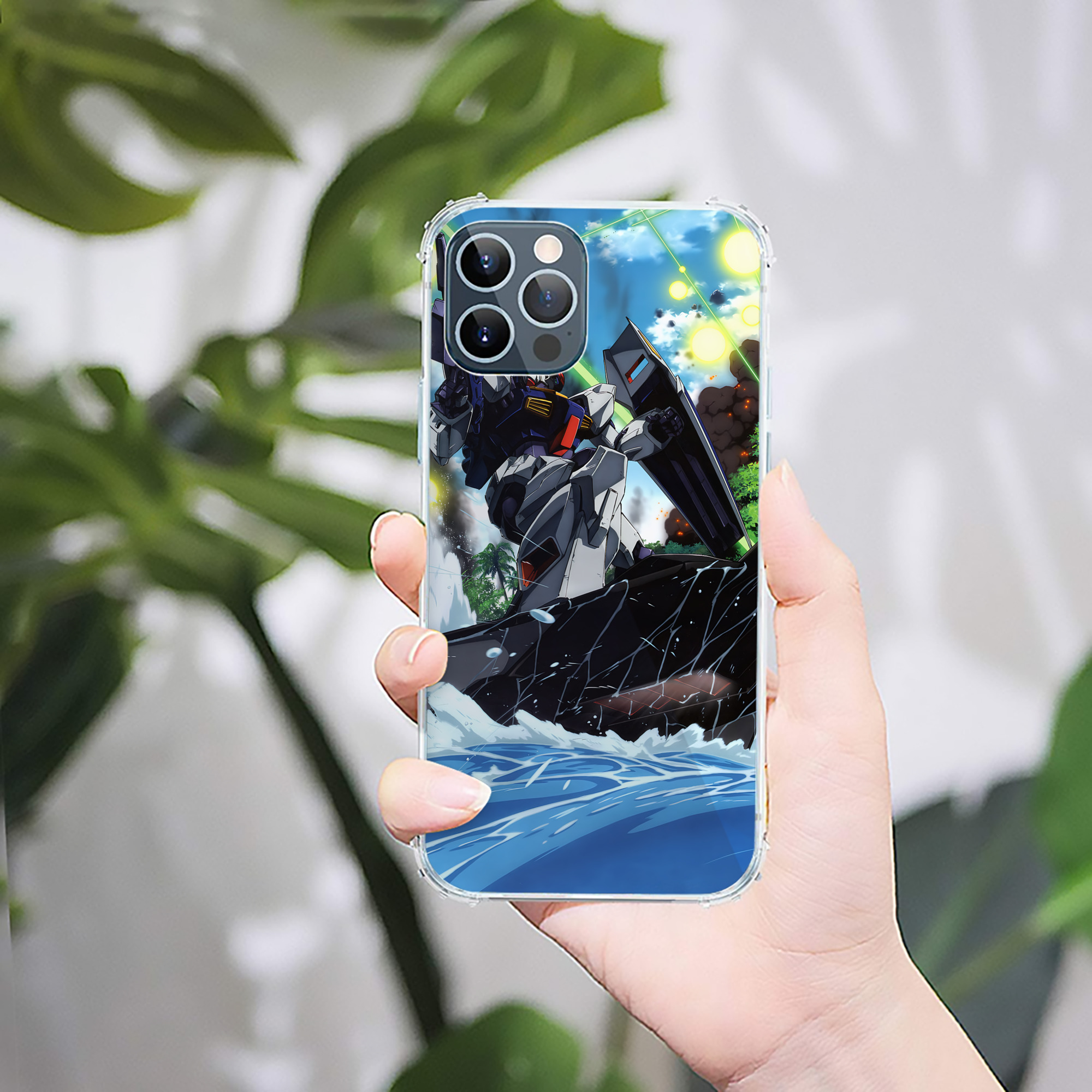 （画像用） 機動戦士ガンダム Mobile Suit Gundam 【iPhone 12シリーズ対応】透明スマホケース（クリアソフトケース）